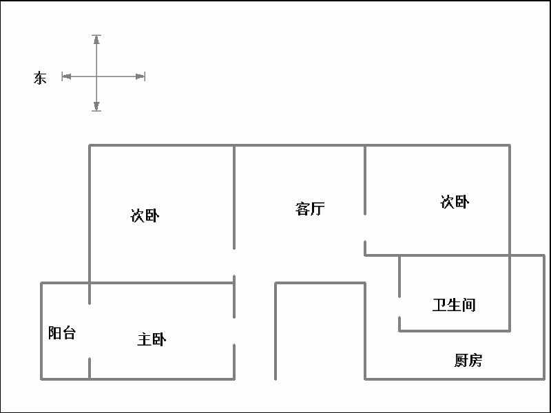 邯郸县经委家属楼（东柳西街6号院）  3室2厅1卫   80.00万室内图