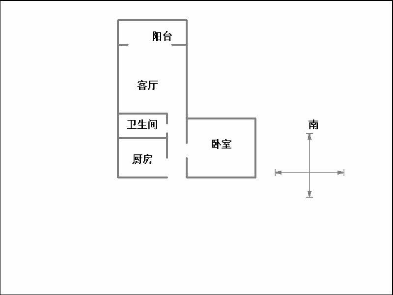 邯郸县粮食局家属院（和平路 345号院）  1室1厅1卫   40.00万室内图