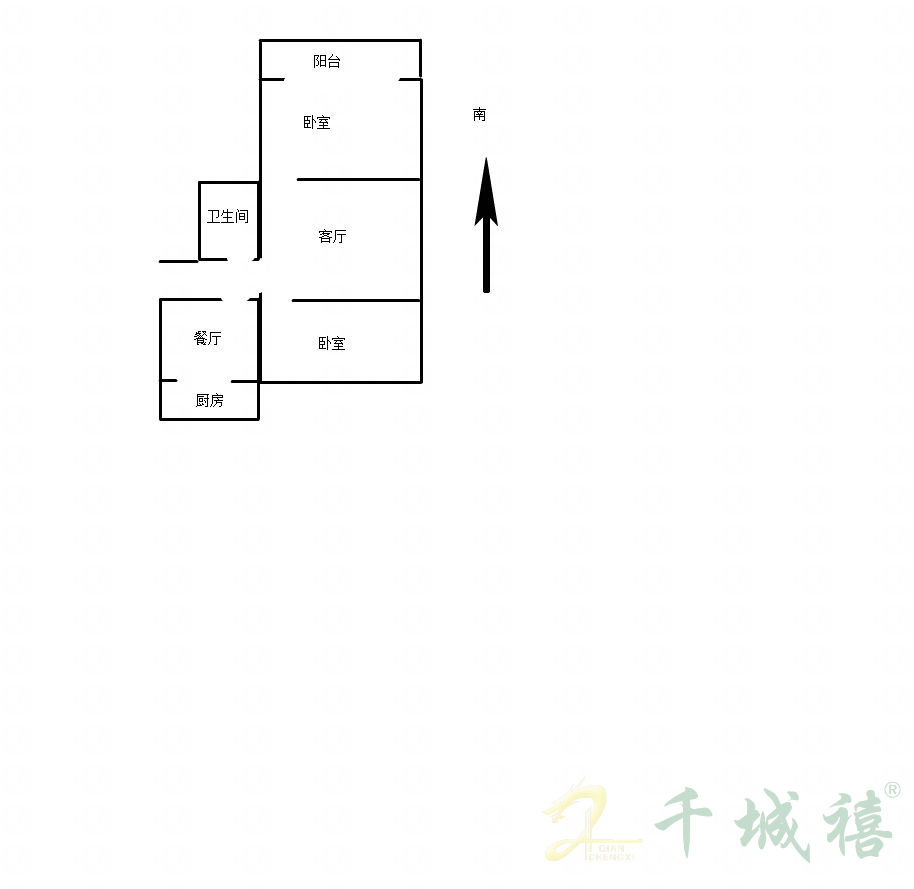 贸易街53号院  2室2厅1卫   55.00万户型图