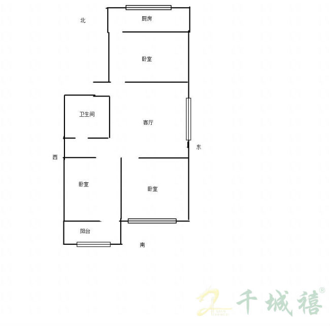 继续教育学院  3室1厅1卫   72.00万室内图1