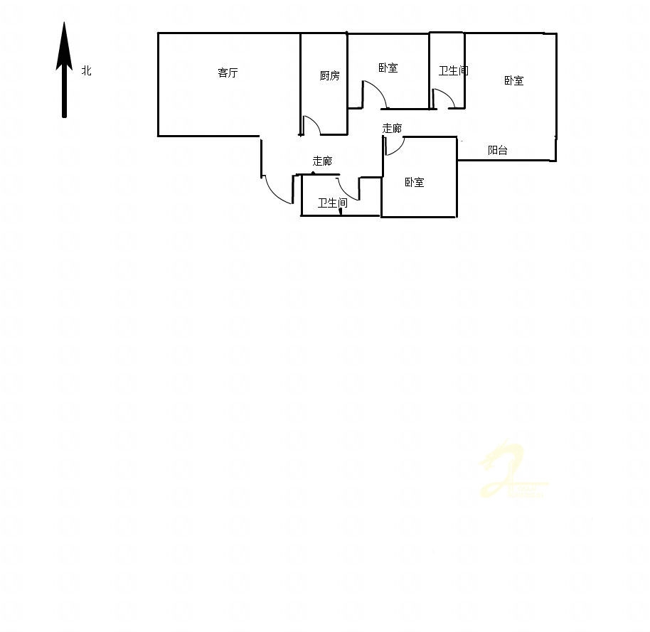 美罗城  3室2厅2卫   1500.00元/月