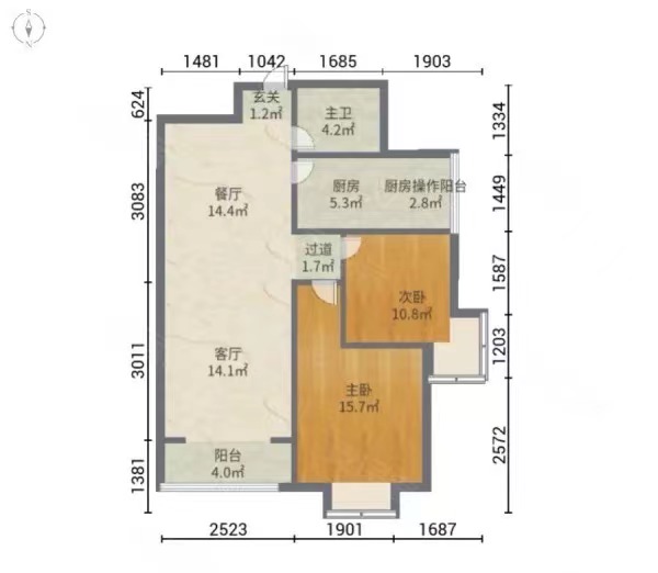 安居南程庄园  2室2厅1卫   85.00万户型图