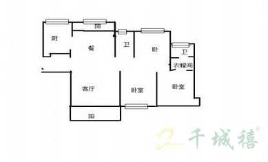 美的时代城  3室2厅2卫   143.00万室内图