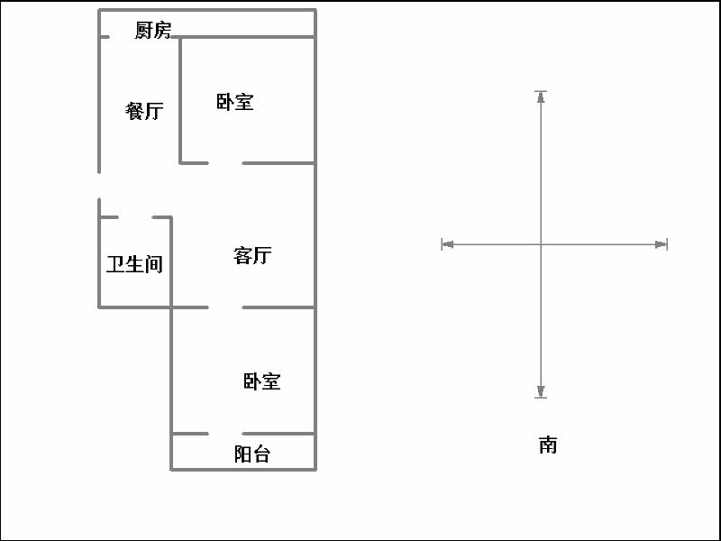 人民西路105号院(水利花园)  2室2厅1卫   900.00元/月室内图