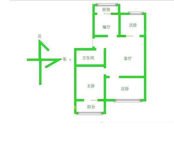 中华南4号院  3室2厅1卫   105.00万室内图1