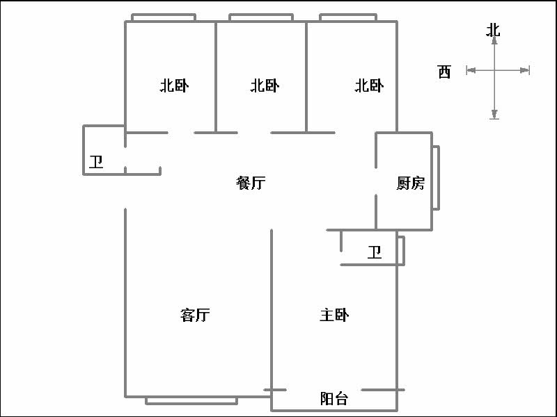 汉成华都东区  4室2厅2卫   180.00万户型图