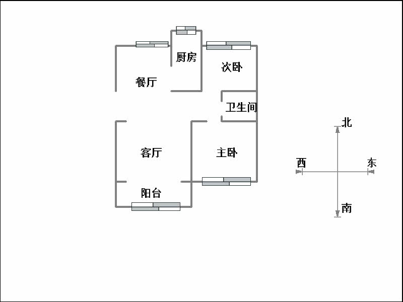 金丰一期  2室2厅1卫   1600.00元/月户型图