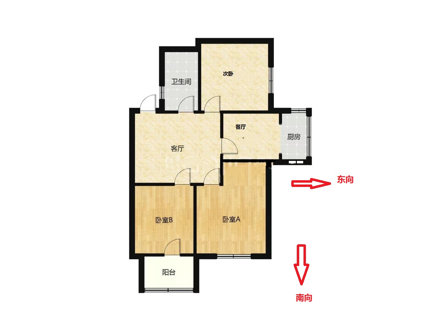 罗三生活区  3室1厅1卫   45.00万户型图