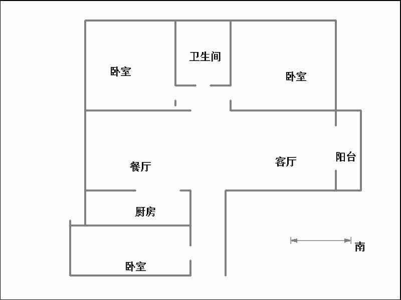 美的时代城  3室2厅1卫   135.00万室内图