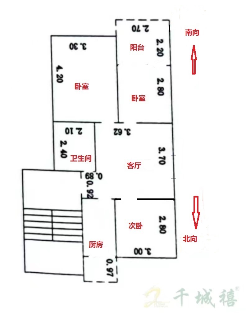 罗三生活区  3室2厅1卫   65.00万室内图1