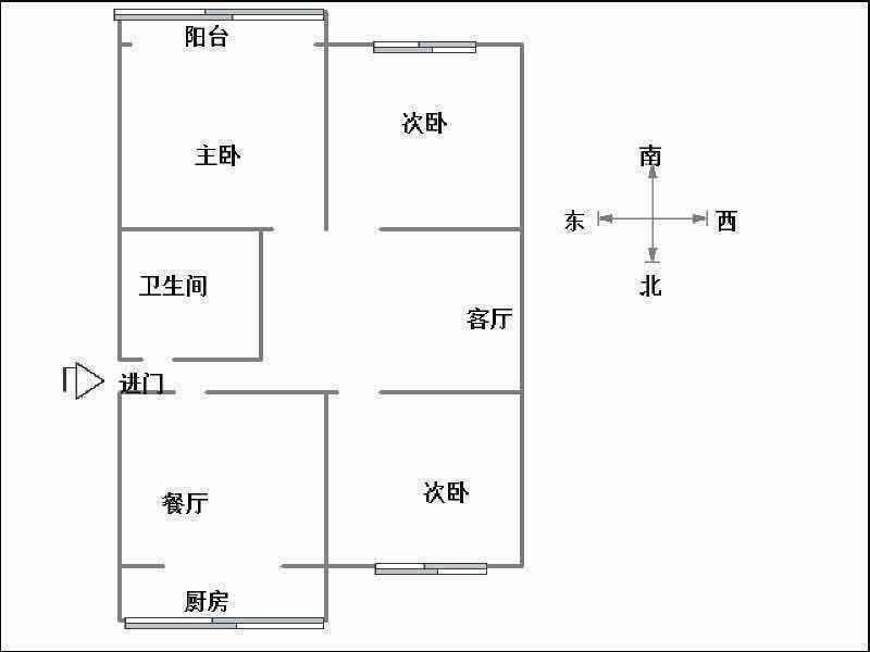 创鑫三期（阳光嘉园，东柳东街69号）  3室2厅1卫   95.00万室内图