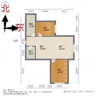 创鑫五期(阳光领地)（东柳东街89号）  2室2厅1卫   110.00万