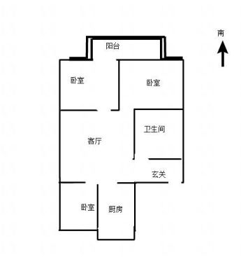 老四中家属院  3室2厅1卫   66.00万户型图