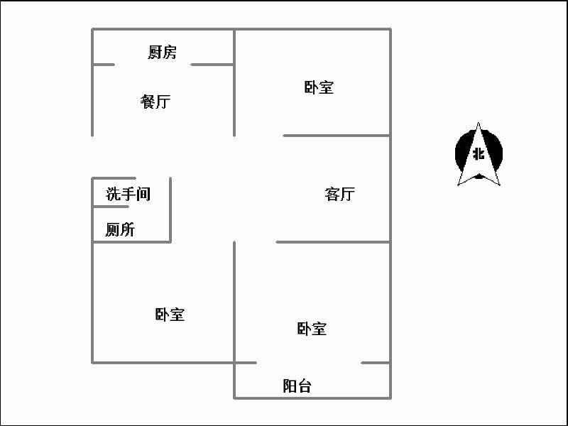 沁河小区（联沁街28号）  3室2厅1卫   175.00万户型图