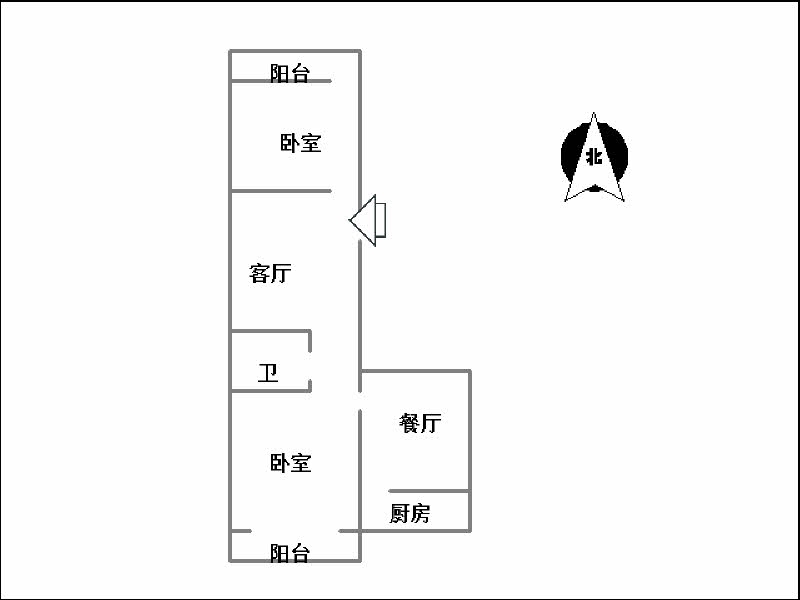 百岭小区  2室1厅1卫   52.00万室内图1