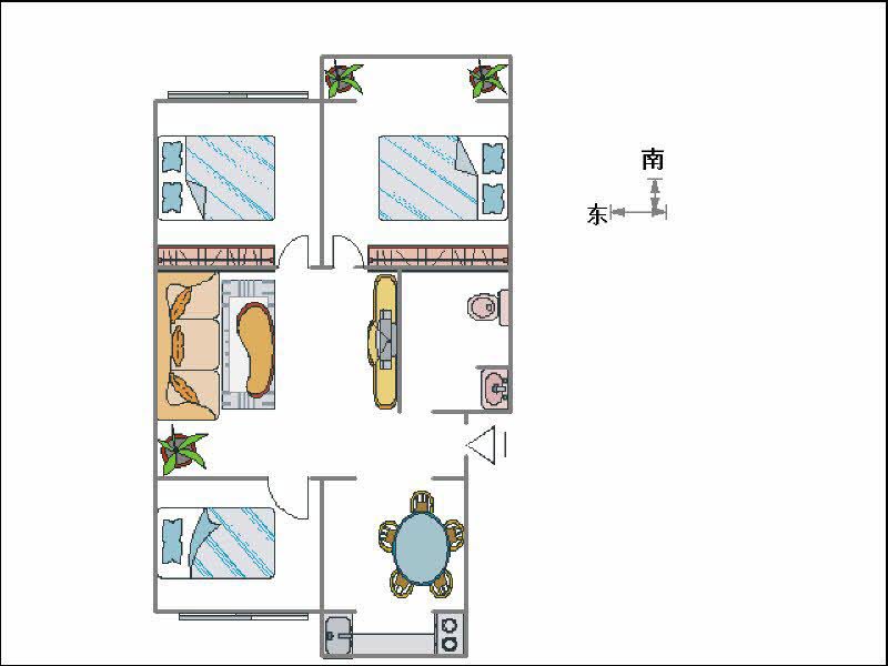 苹果怡园  3室2厅1卫   110.00万室内图