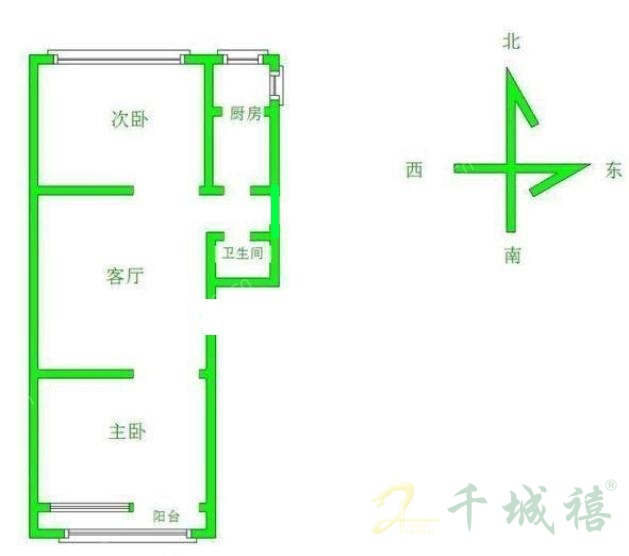 开元小区  2室1厅1卫   60.00万户型图