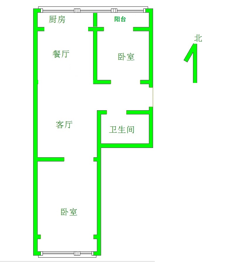 邯钢路17号院（邯运三号院）  2室1厅1卫   67.00万