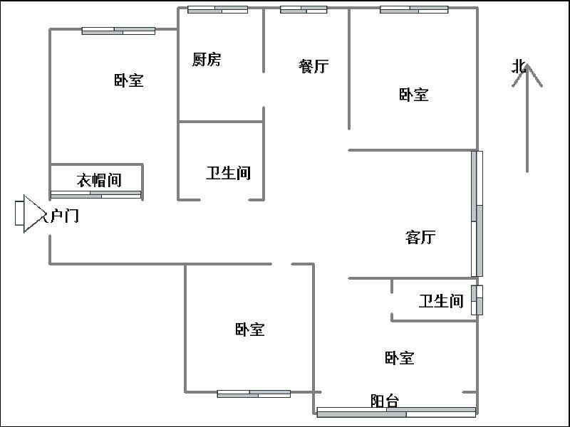 拉德芳斯南区（世嘉名苑1号院）  4室2厅2卫   288.00万户型图