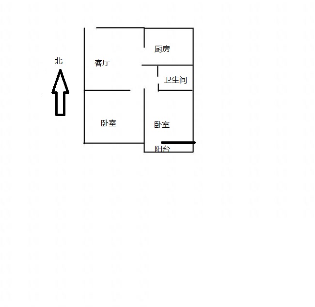 罗城头6号院  2室1厅1卫   45.00万户型图