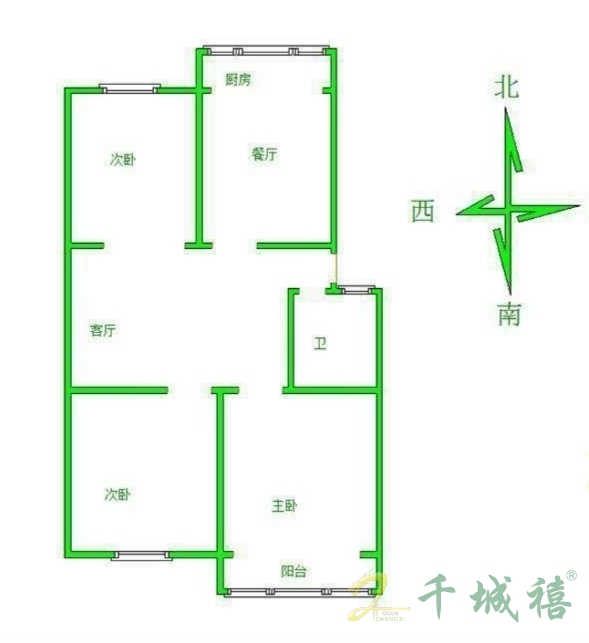 丛台路53号院  3室2厅1卫   87.00万户型图