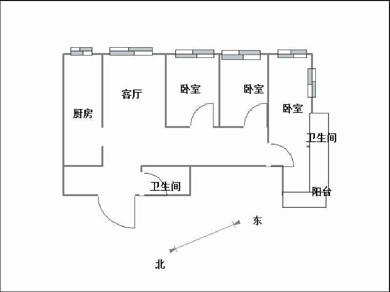 明珠花园C区  3室2厅1卫   115.00万室内图