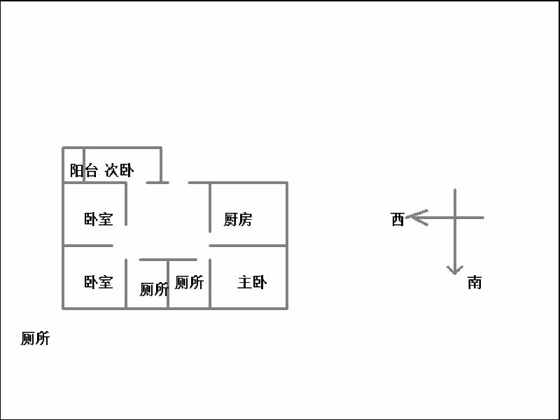 绿水湾公寓  3室2厅1卫   125.00万室内图