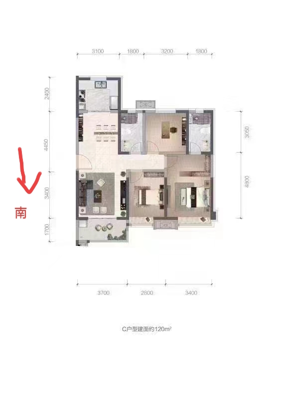 保利时光印象  3室2厅2卫   120.00万