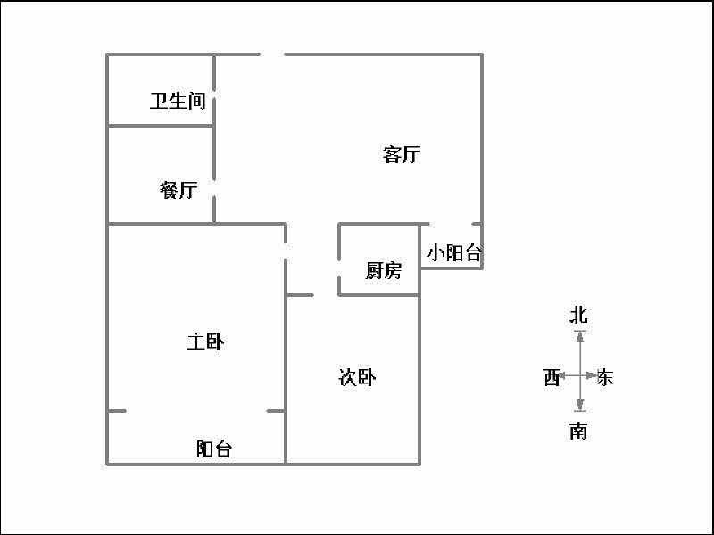 拉德芳斯南区（世嘉名苑1号院）  2室2厅1卫   87.00万室内图