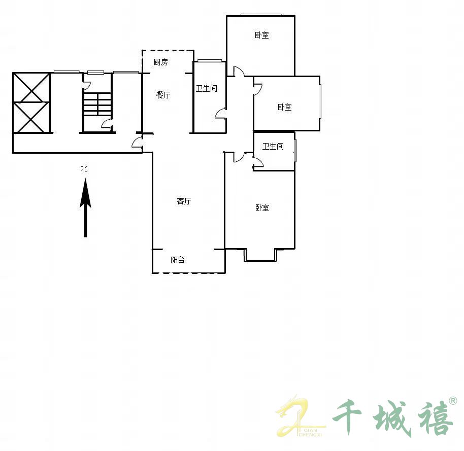 站南旺角  3室2厅2卫   115.00万户型图