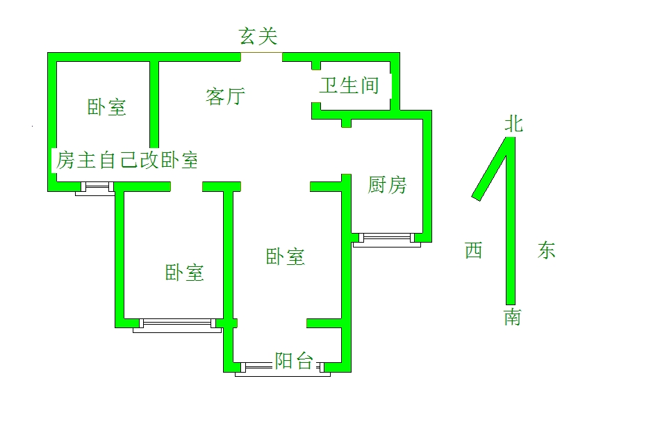 天润雅园  2室2厅1卫   98.00万室内图1