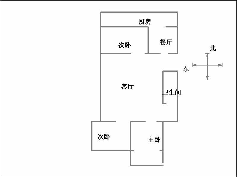 康德红军家属院（人民路38号院）  3室2厅1卫   98.00万户型图