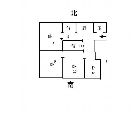 磷肥厂家属院  2室1厅1卫   44.00万户型图