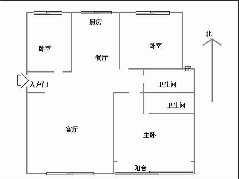 圣水湖畔  3室2厅2卫   1700.00元/月室内图