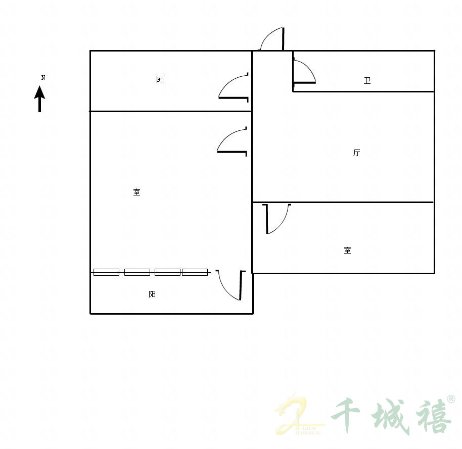 开元小区  2室1厅1卫   41.00万户型图