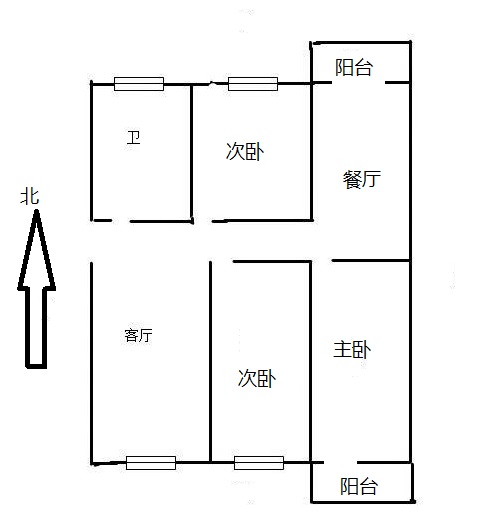 邯峰小区  3室2厅1卫   1200.00元/月室内图1