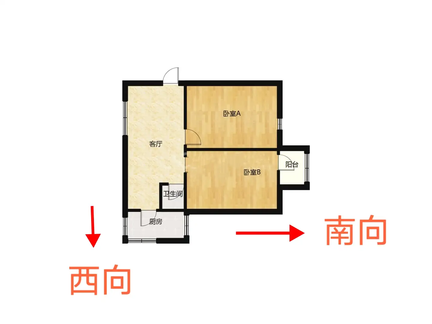 矿院家属院  2室1厅1卫   36.00万户型图