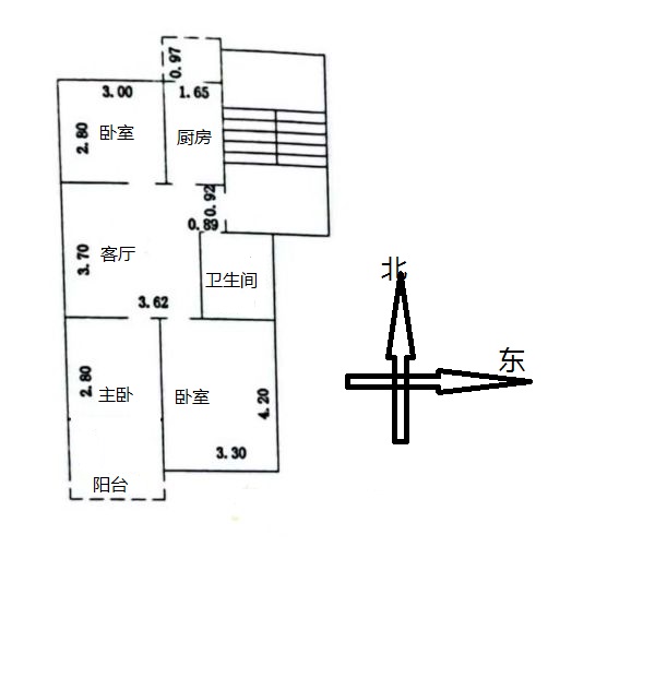 华大巷5号院  3室1厅1卫   72.00万室内图1