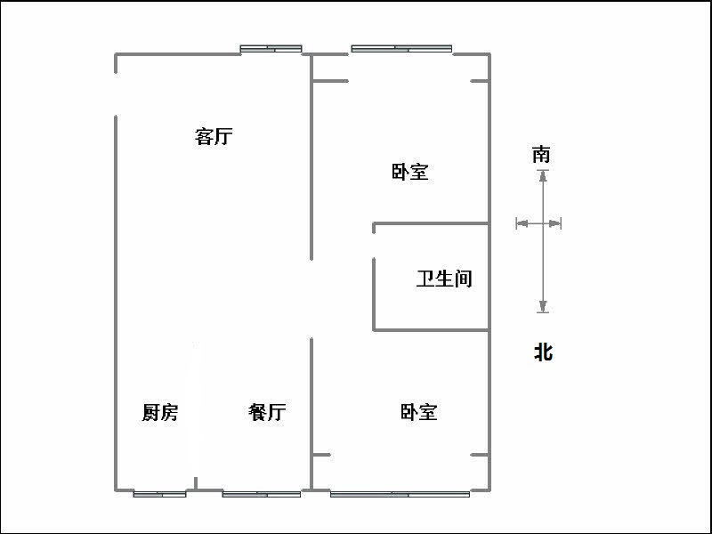 北街公寓  2室2厅1卫   1200.00元/月室内图