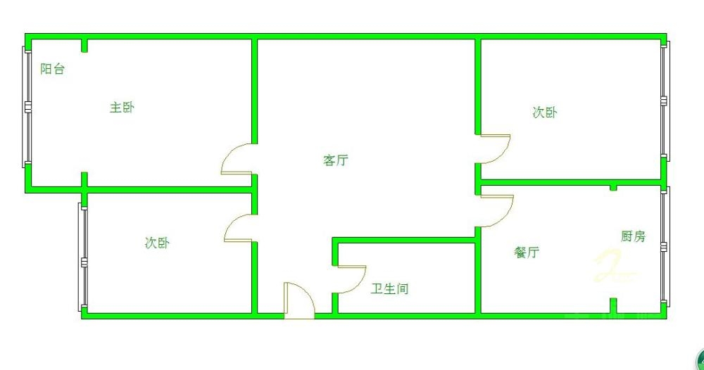 山川东风小区(常青巷3号院)  3室2厅1卫   89.00万