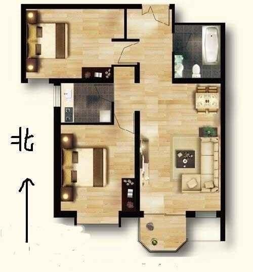 赵都新城泰和园  2室2厅1卫   81.50万户型图