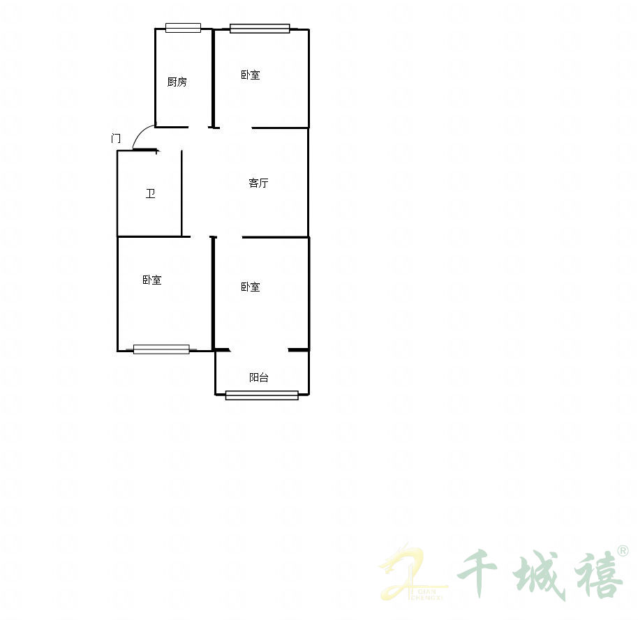 中华南4号院  3室1厅1卫   1200.00元/月户型图