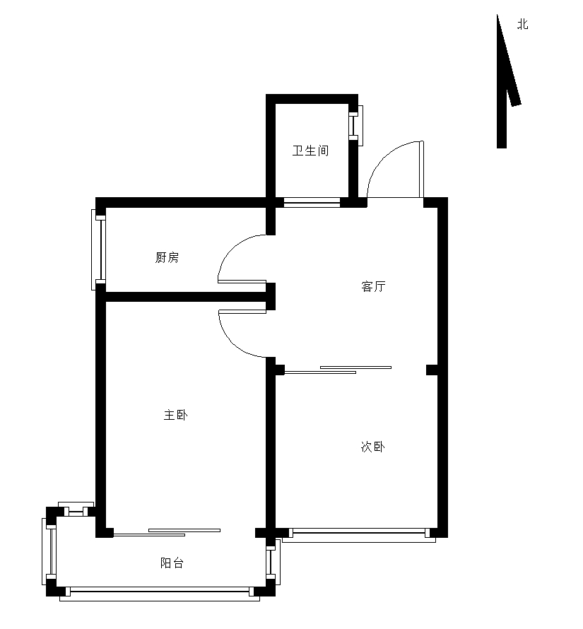 园林处小区  2室1厅1卫   38.00万室内图1