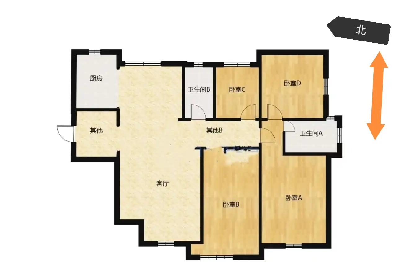 美的时代城  4室2厅2卫   235.00万室内图