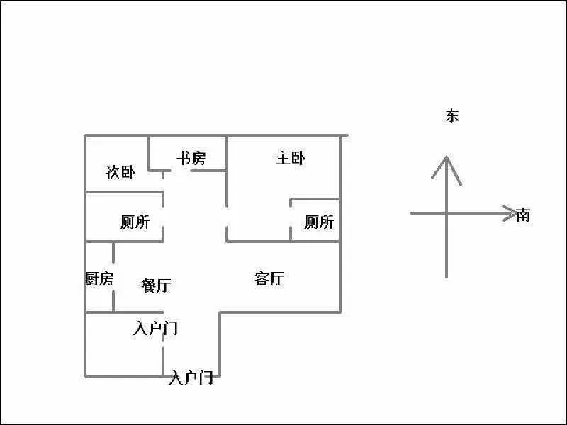 美的城  4室2厅2卫   4500.00元/月户型图