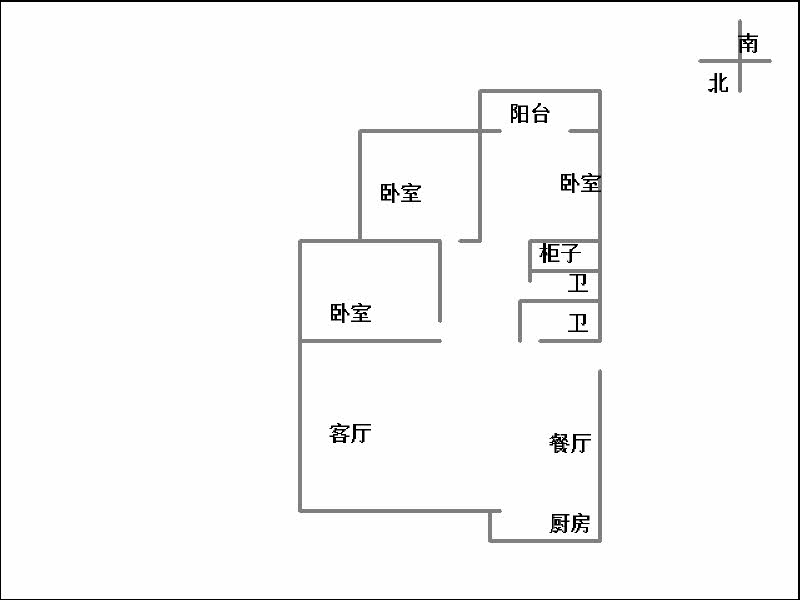 明珠花园A区  3室2厅2卫   150.00万户型图