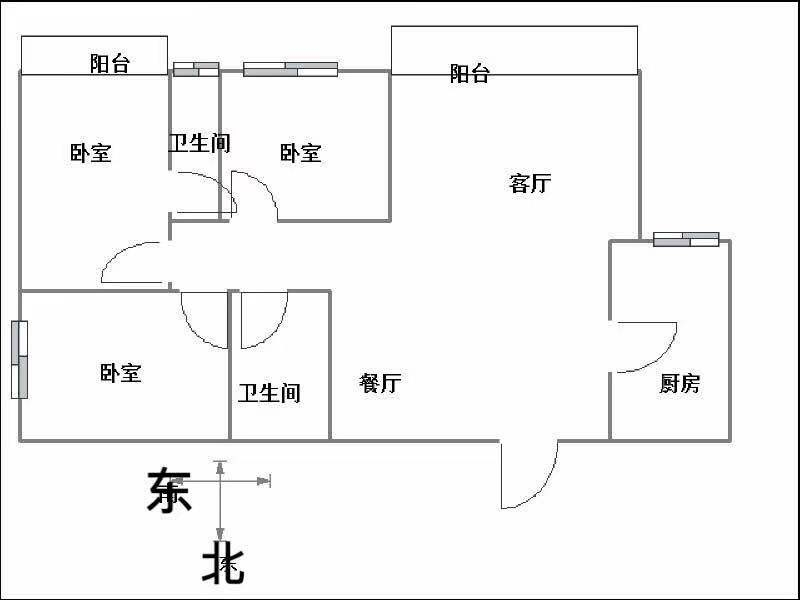 明珠花园D区  3室2厅2卫   155.00万户型图