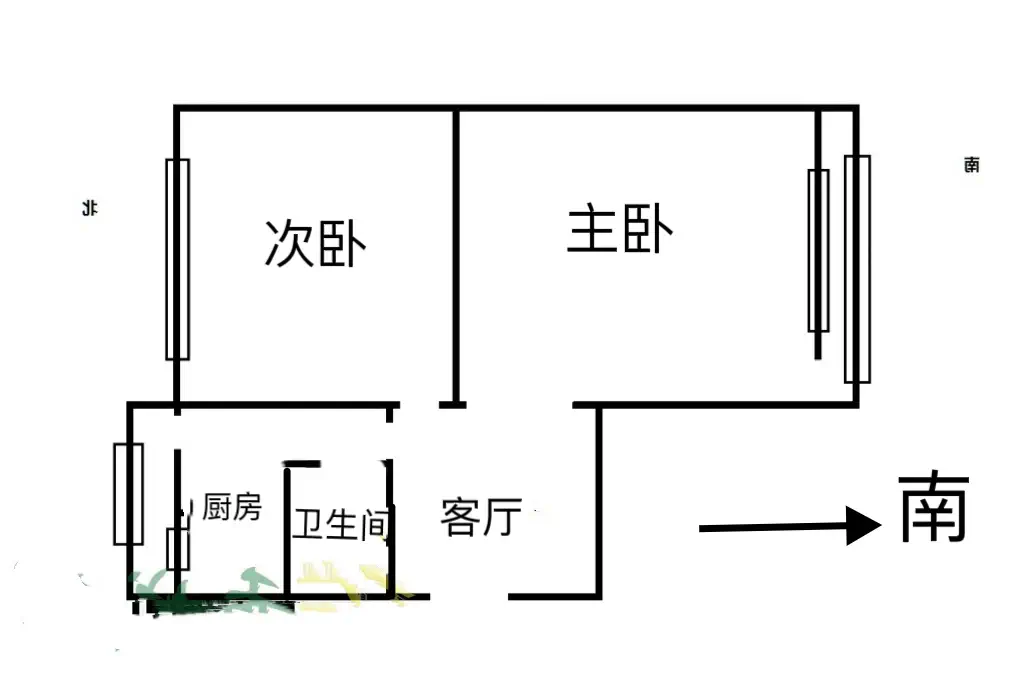 电力小区  2室1厅1卫   58.00万室内图1