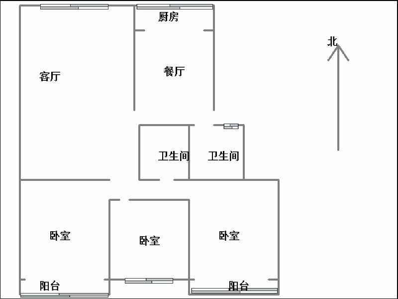 电磁线家属院  3室2厅2卫   111.00万户型图