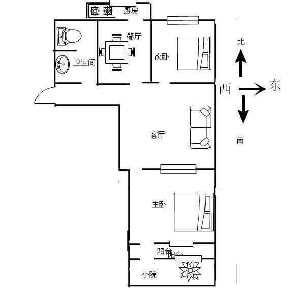 和缘小区(和平路488号食品院)  2室2厅1卫   88.00万室内图